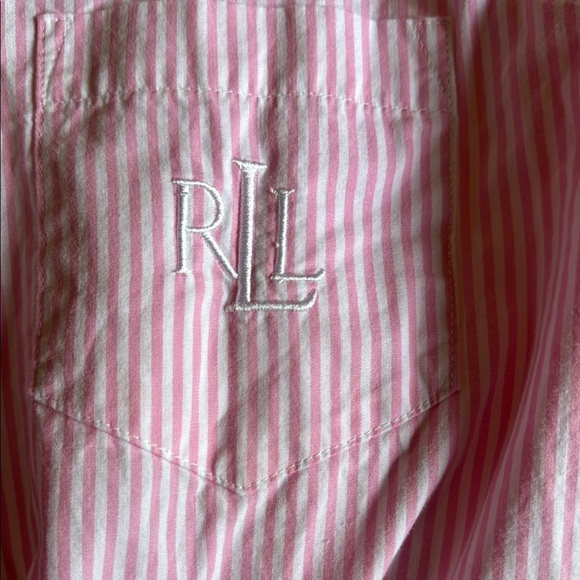 Pink Striped Women's Sleep Shirt Size L - Picture 10 of 10